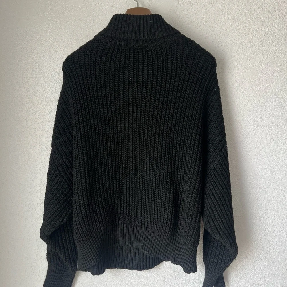 🖤 Worthington Oversized Cropped Cable Knit Sweater | Black | MP 🖤